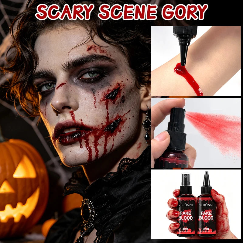 Realistic Fake Blood Gel — Halloween SFX Makeup for Wounds & Scars, 50ml