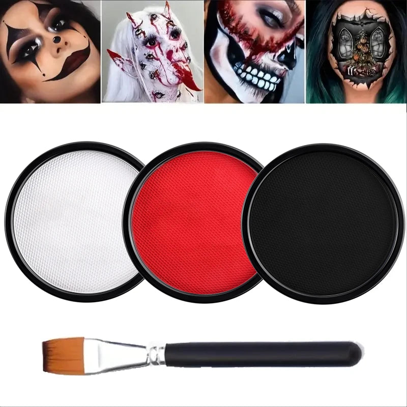 Halloween Face & Body Paint Palette — Washable Water-Activated Makeup, 30g