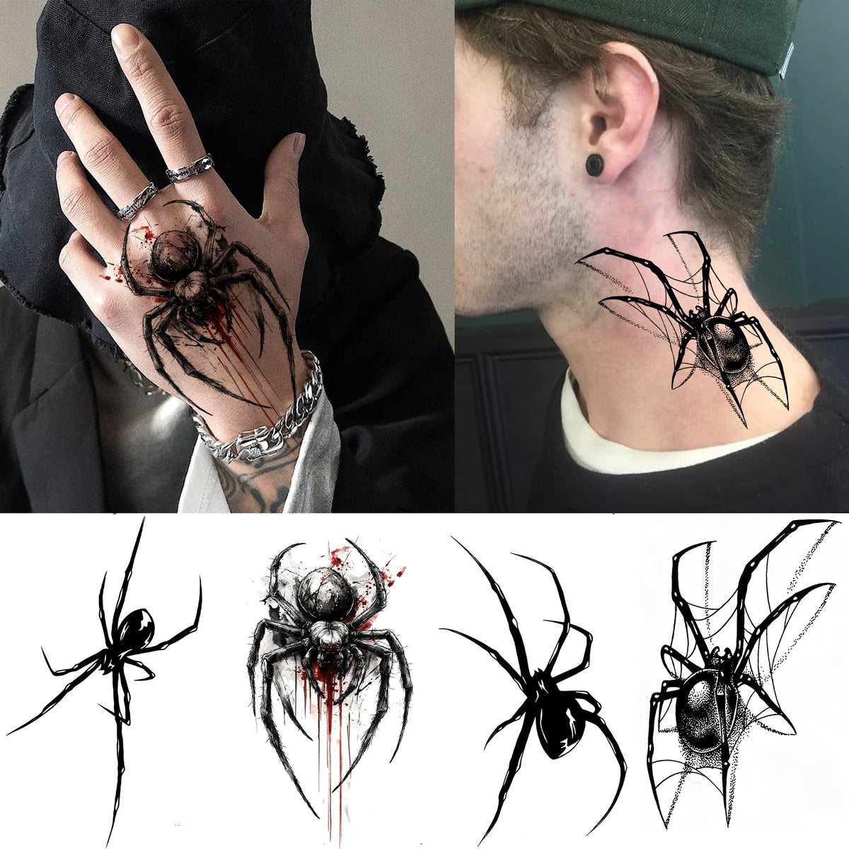 Realistic Wound & Scar Temporary Tattoos — Halloween Zombie Makeup, 4 Sheets