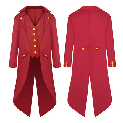 Steampunk Gothic Tailcoat Costume – Medieval Cosplay Jacket & Vest