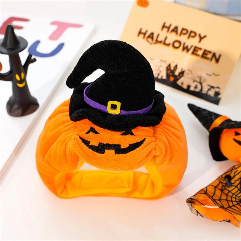 Pumpkin Plush Pet Hat – Halloween Costume for Cats & Small Dogs