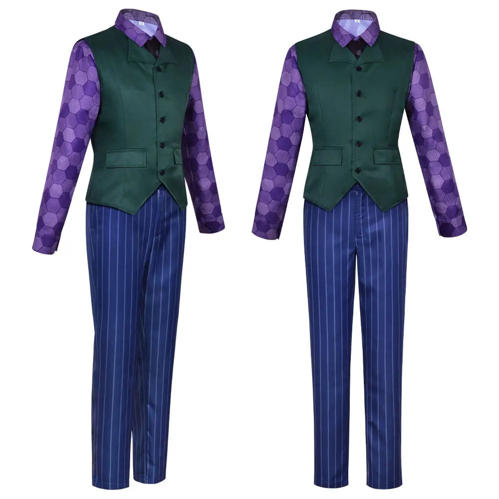 Men's Clown Costume Set – Coat, Shirt, Vest, Wig & Tie
