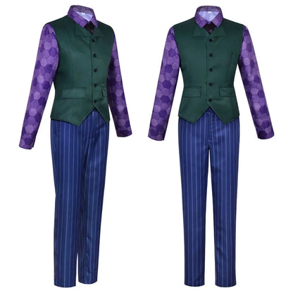 Men's Clown Costume Set – Coat, Shirt, Vest, Wig & Tie