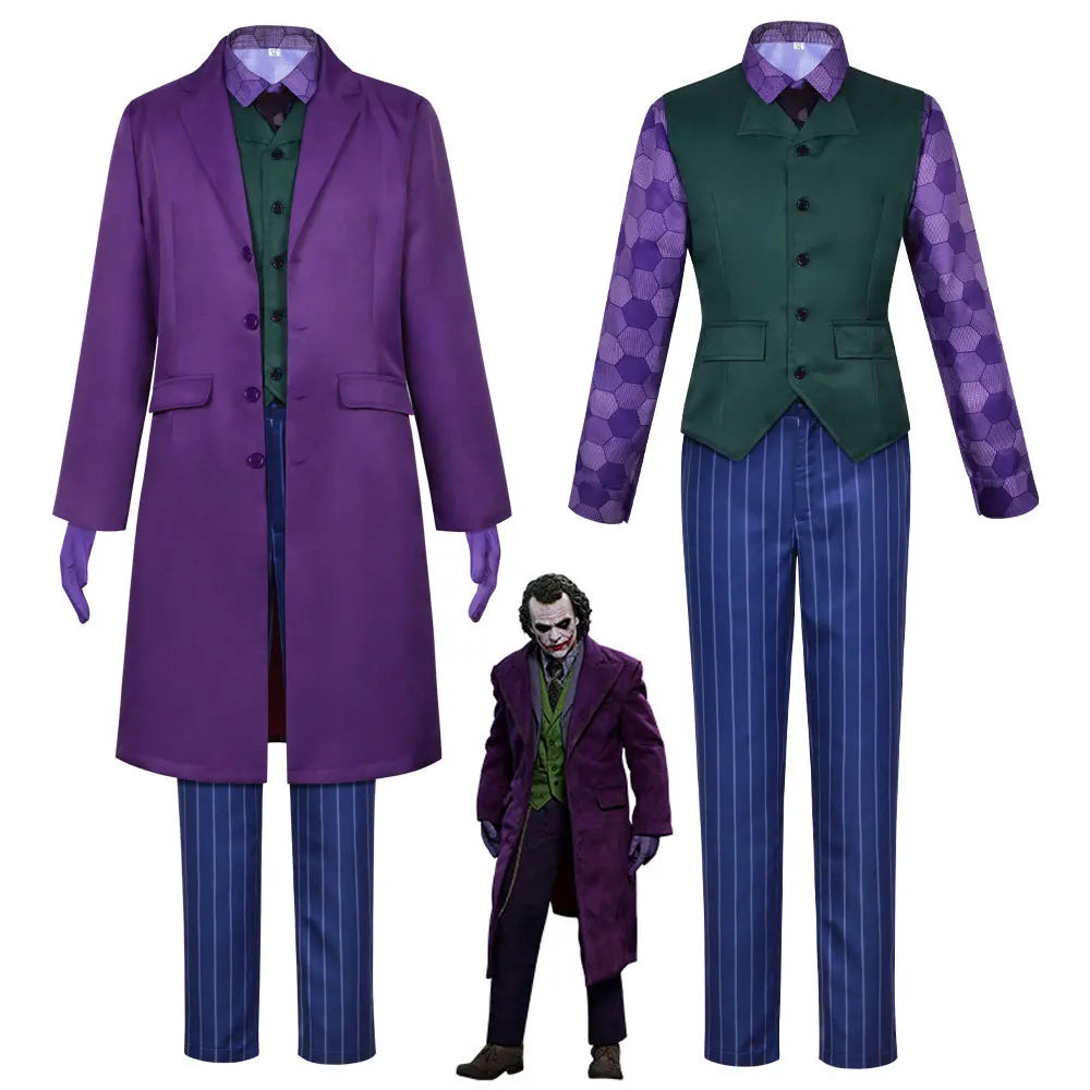 Men's Clown Costume Set – Coat, Shirt, Vest, Wig & Tie
