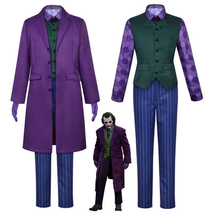 Men's Clown Costume Set – Coat, Shirt, Vest, Wig & Tie