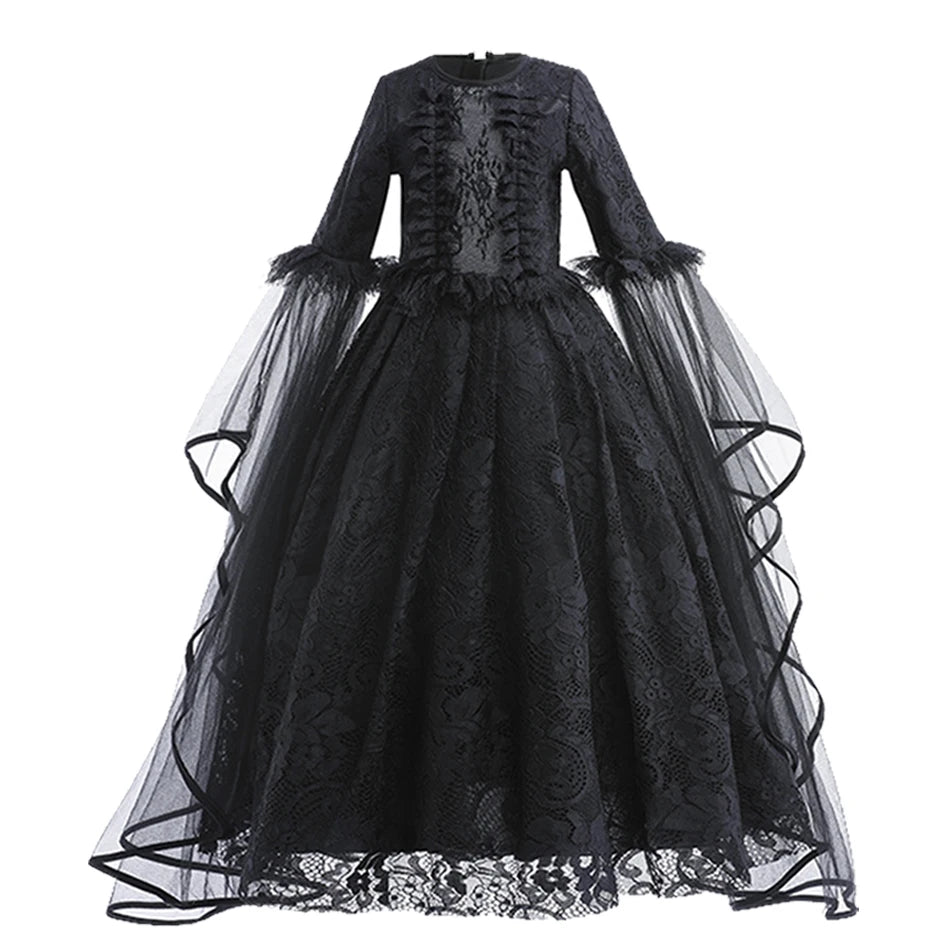 Evil Witch Costume for Girls – Black Tulle Fantasy Dress