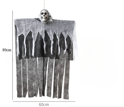Glowing Skull Skeleton Hanging Ghost Decoration – Outdoor Halloween Prop