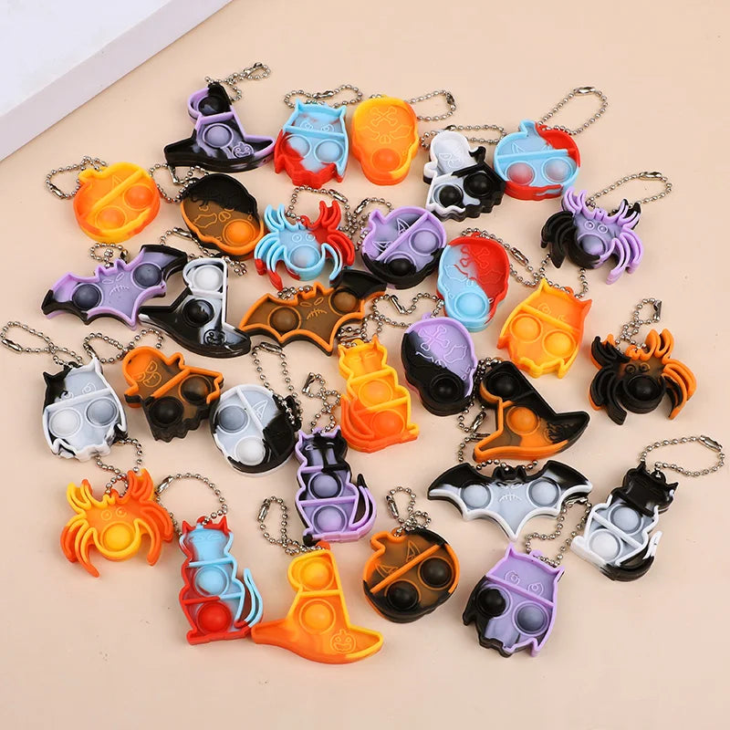 Halloween Mini Pop Fidget Keychains, 10–30 Pack – Party Favors