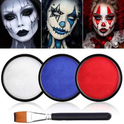 Halloween Face & Body Paint Palette — Washable Water-Activated Makeup, 30g
