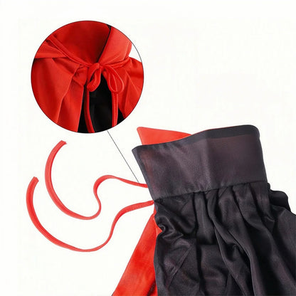 Reversible Black & Red Halloween Cape – Unisex Adult Costume, 90–150cm