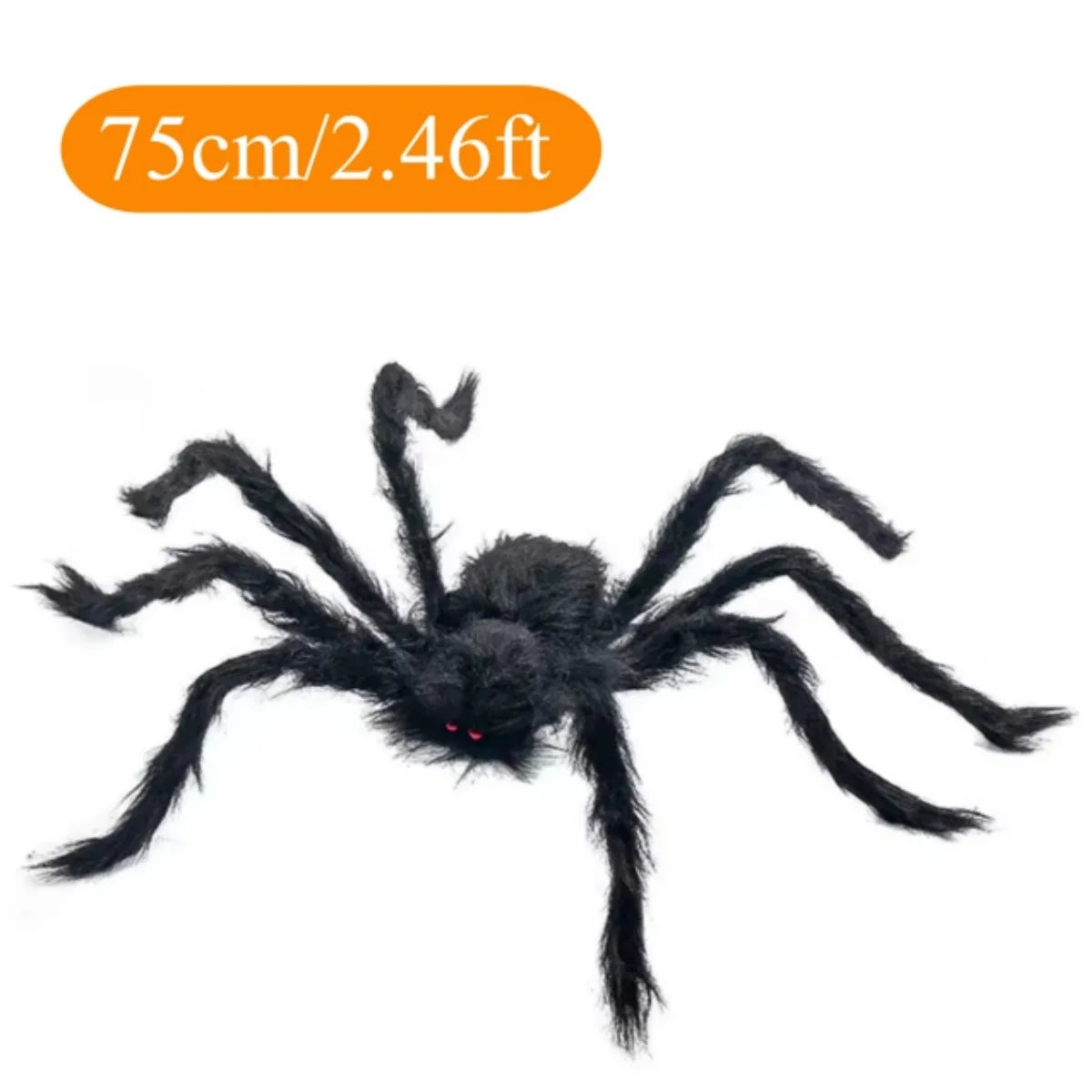 Giant Hairy Black Spider – Outdoor Halloween Yard Decor, 75–200cm