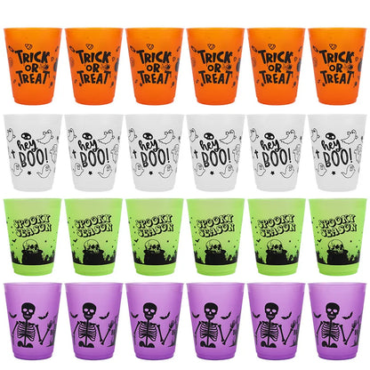 Halloween Boo & Skull Plastic Party Cups, 8–24 Pack