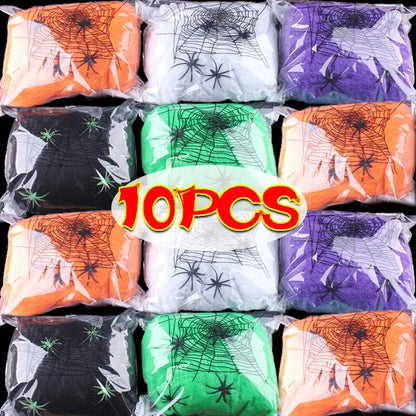 Stretchy Spider Web Cobweb – Halloween Party Decor, 1–10 Bags