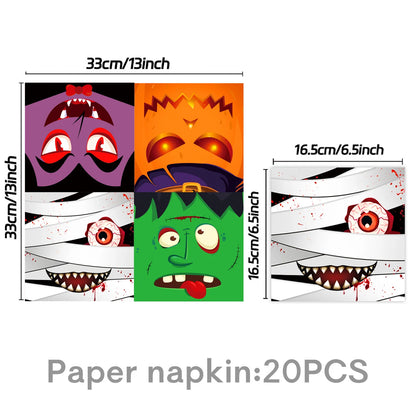 Ghost Halloween Party Decoration Set – Tableware, Balloons & Banners