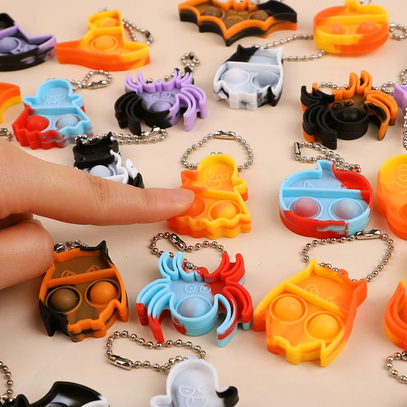 Halloween Mini Pop Fidget Keychains, 10–30 Pack – Party Favors