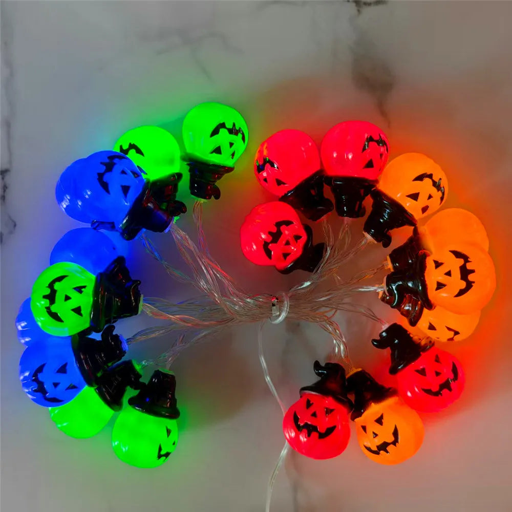 Pumpkin String Lights - RGB LED Indoor Outdoor Halloween Decor