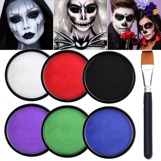 Halloween Face & Body Paint Palette — Washable Water-Activated Makeup, 30g