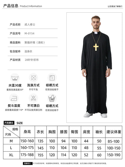 Priest & Bishop Costume for Men - Clergyman Cosplay Outfit
