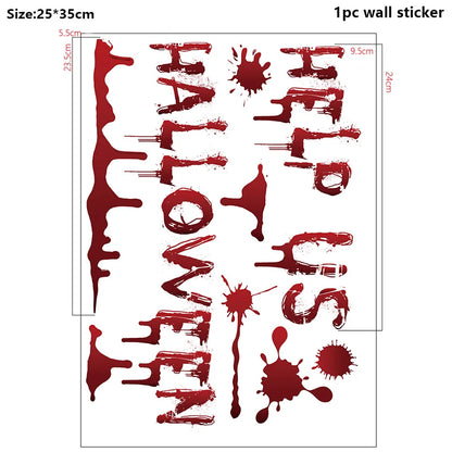 Bloody Handprint & Skull Window Stickers – Halloween Decor