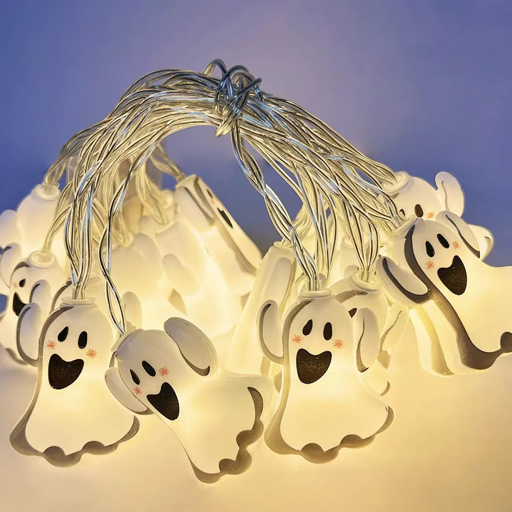 Pumpkin & Ghost LED String Lights – Halloween Decor, 1.5M or 3M