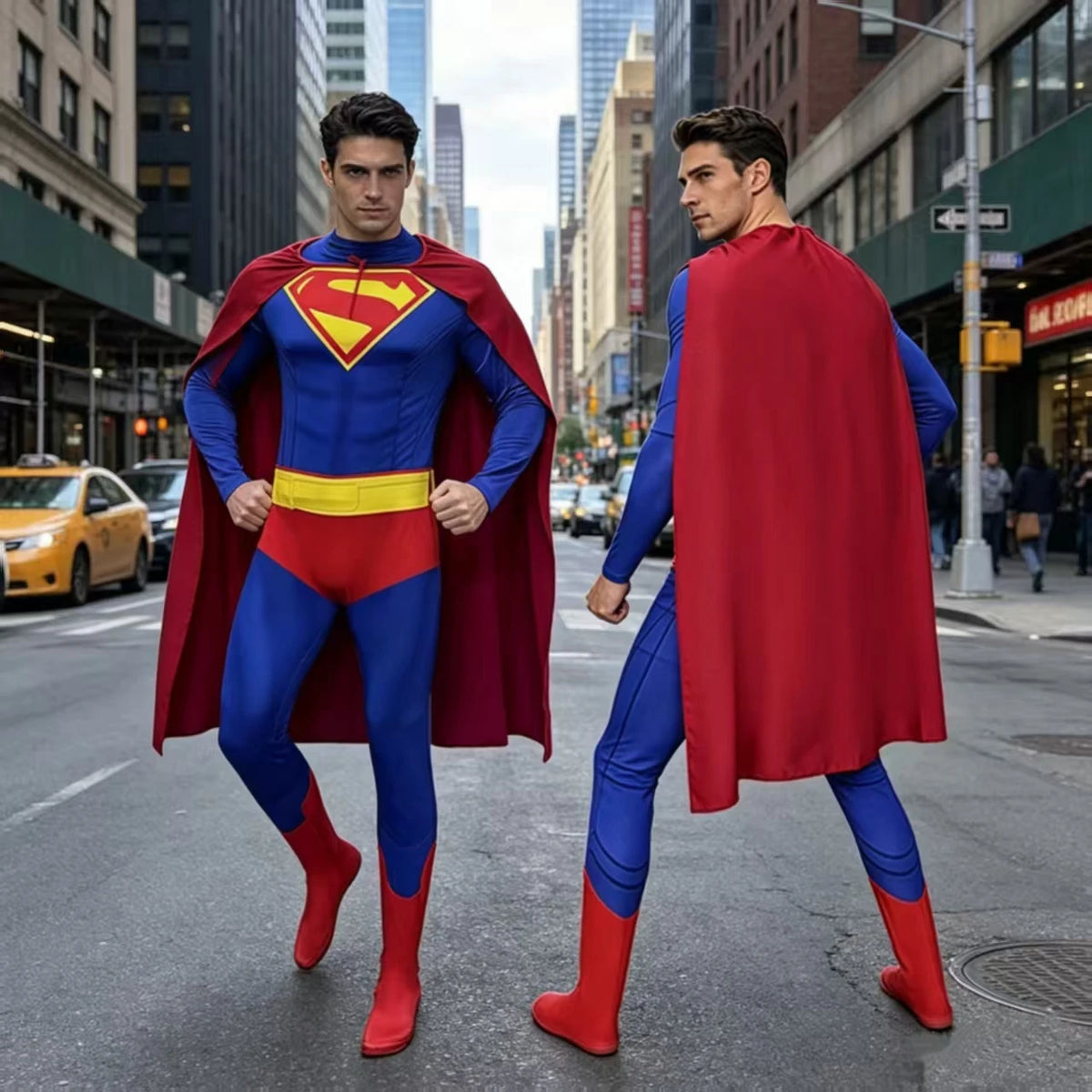 Caped Hero Cosplay Costume - Elastic Jumpsuit for Men & Women