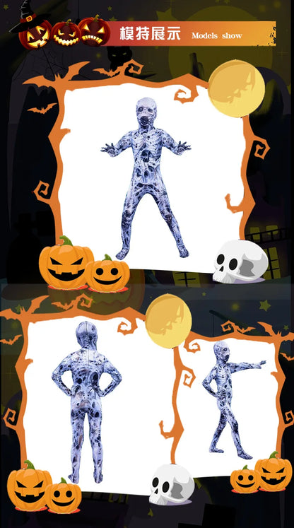 Kids Zombie & Vampire Cosplay Jumpsuit - Halloween Costume for Children