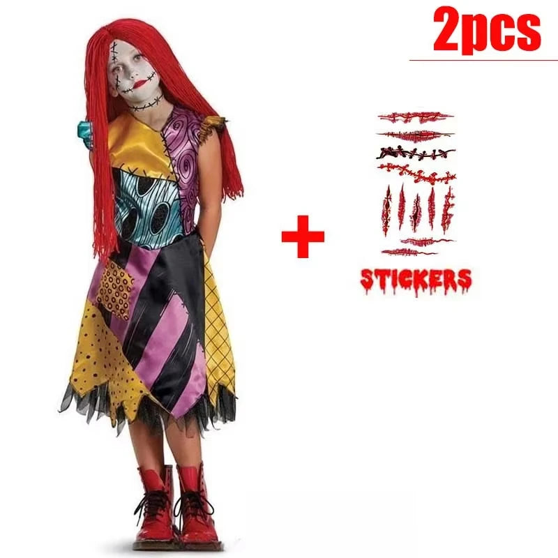 Girls Witch & Vampire Fancy Dress Costume with Accessories