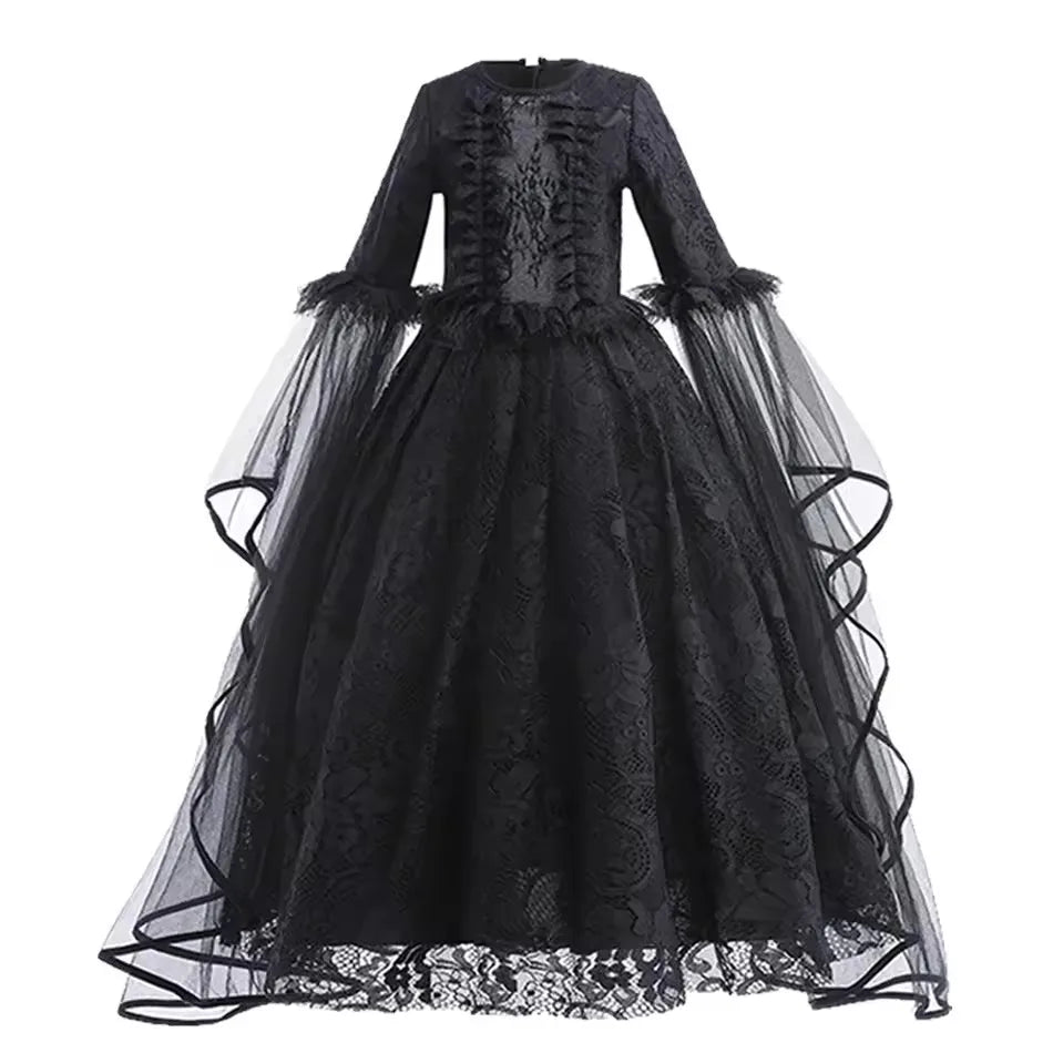 Evil Witch Costume for Girls – Black Tulle Fantasy Dress