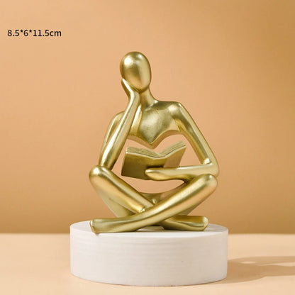 Abstract Thinker Sculpture – Modern Resin Decorative Figurine