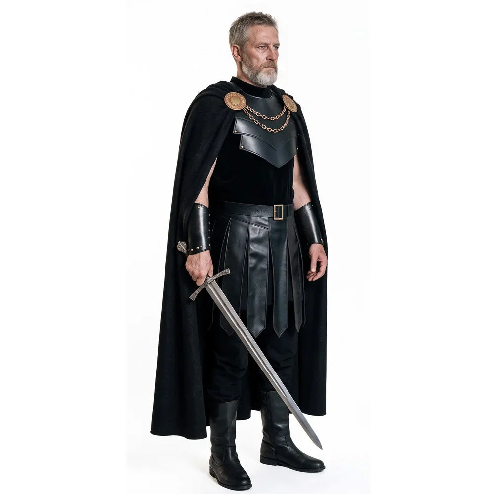 Ancient Warrior King Cosplay Costume – Medieval Knight Cape & Armor