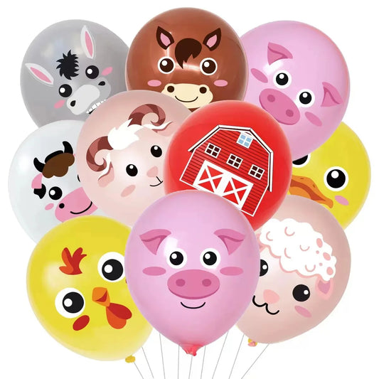 Farm Animal Latex Balloons, 10–30 Pack – Kids Birthday Party Decor