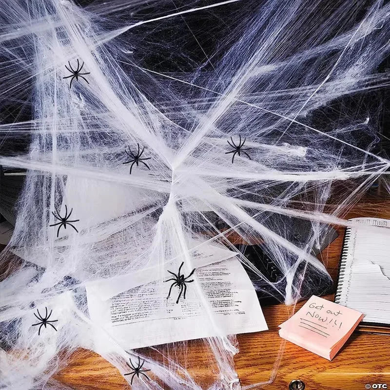 Stretchy Spider Web Cobweb – Halloween Party Decor, 1–10 Bags