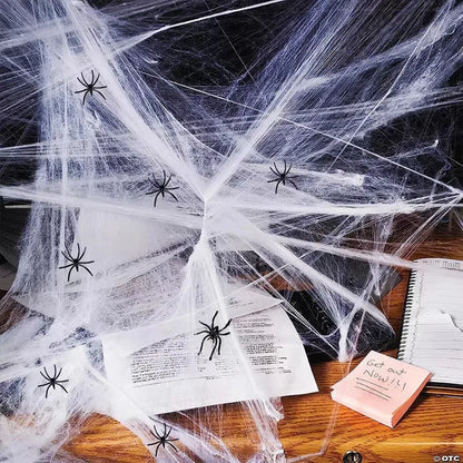 Stretchy Spider Web Cobweb – Halloween Party Decor, 1–10 Bags