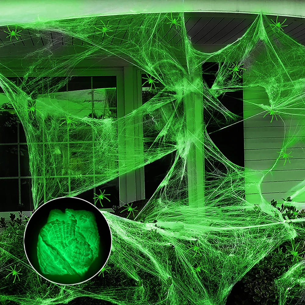 Glow-in-the-Dark Spider Web Halloween Decoration