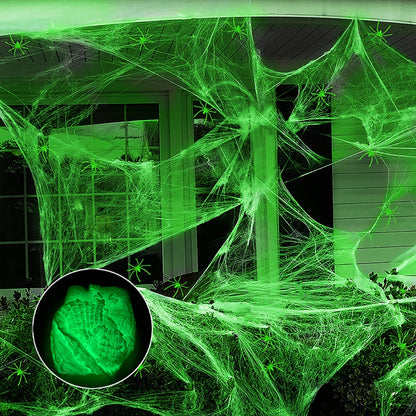 Glow-in-the-Dark Spider Web Halloween Decoration