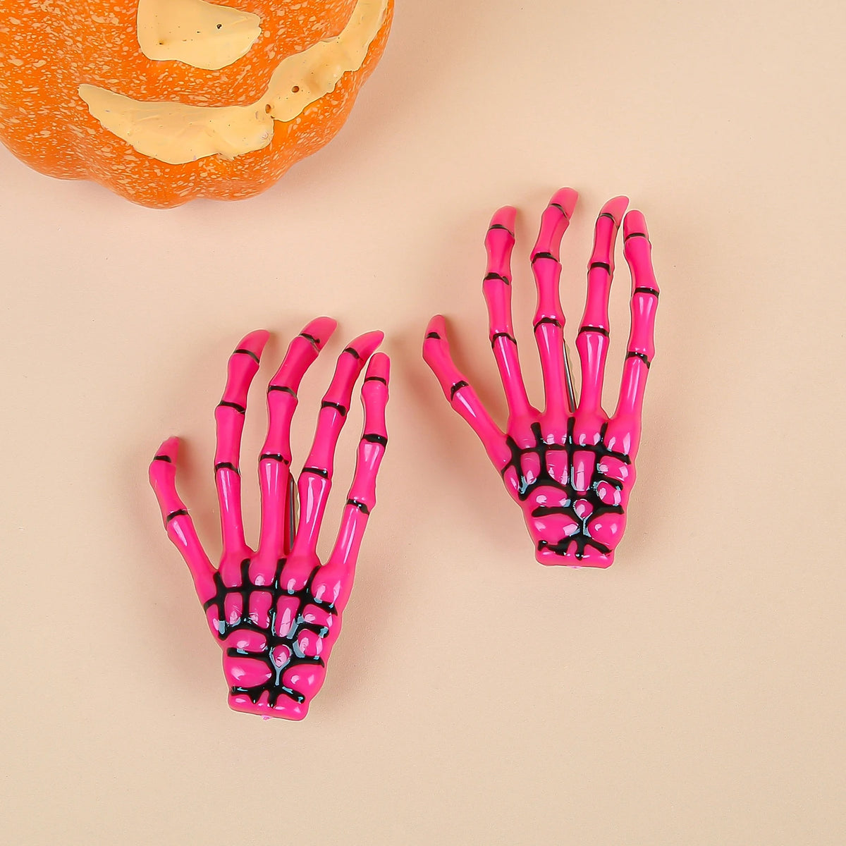 Skeleton Hand Hair Clips — Gothic Halloween Hair Accessories, Multi-Pack