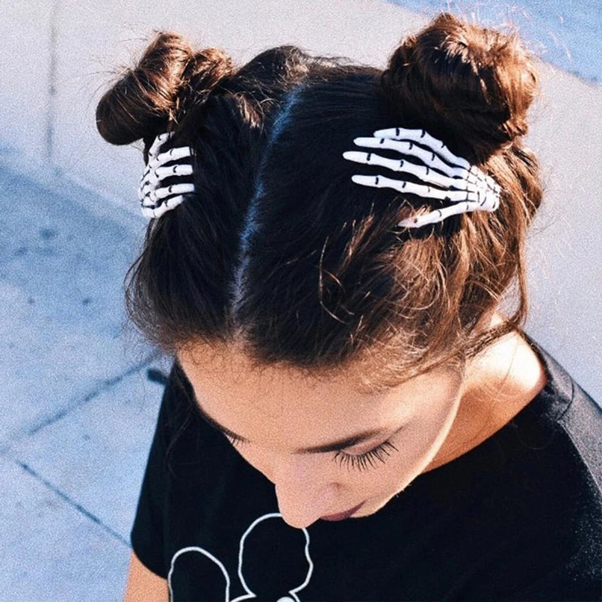 Skeleton Hand Hair Clips — Gothic Halloween Hair Accessories, Multi-Pack