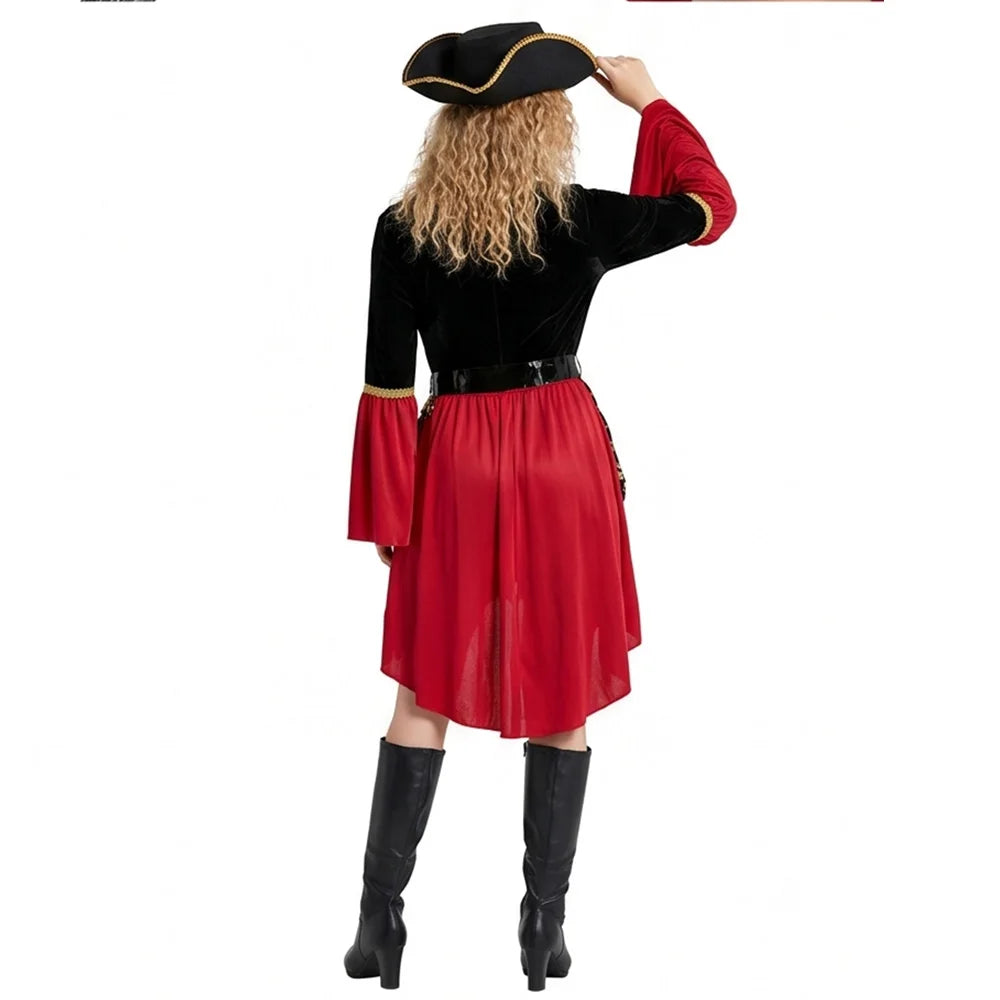 Caribbean Pirate Couples Costume Set - Men & Women Halloween Outfit