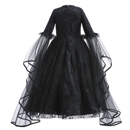 Evil Witch Costume for Girls – Black Tulle Fantasy Dress