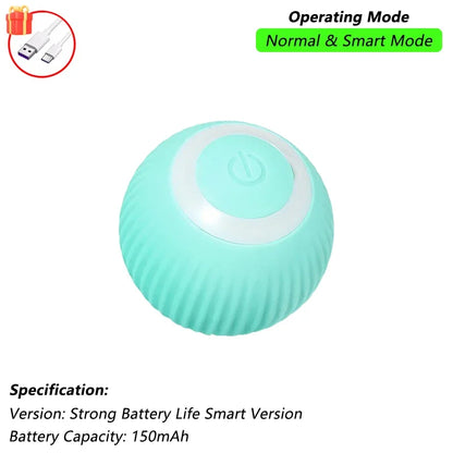 Turquoise device with white top on a white background, featuring text about operating modes and specifications.