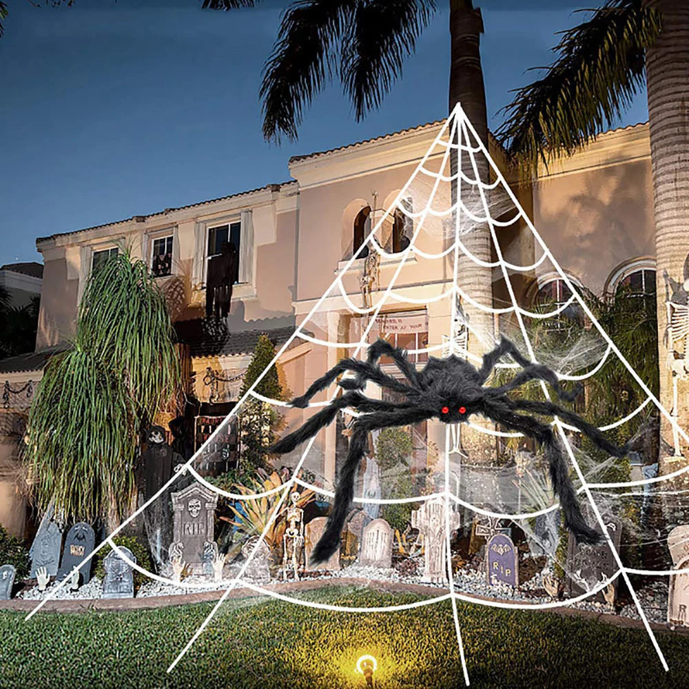 Large Triangle Spider Web, 5m – Outdoor Halloween Yard Decor