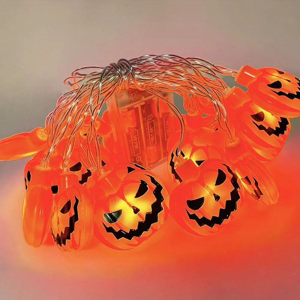 Pumpkin & Ghost LED String Lights – Halloween Decor, 1.5M or 3M