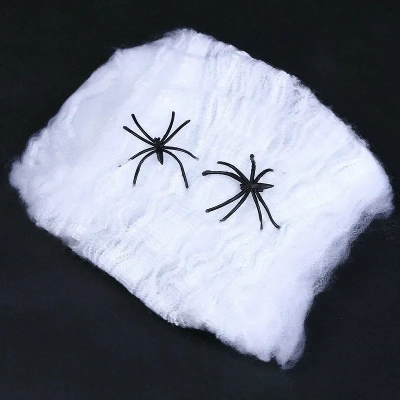 Stretchy Spider Web Cobweb – Halloween Party Decor, 1–10 Bags