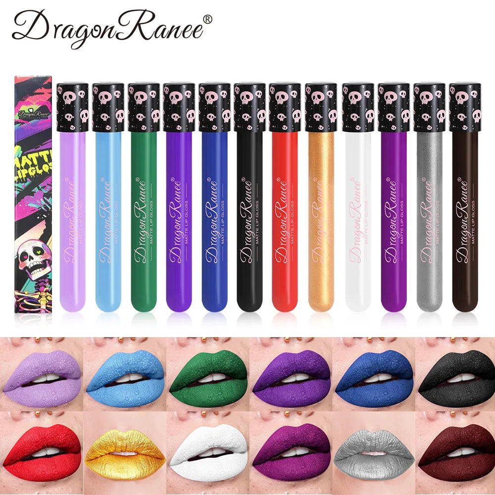 12-Shade Matte Lip Tint Set | Waterproof & Smudge-Proof Lipstick Palette